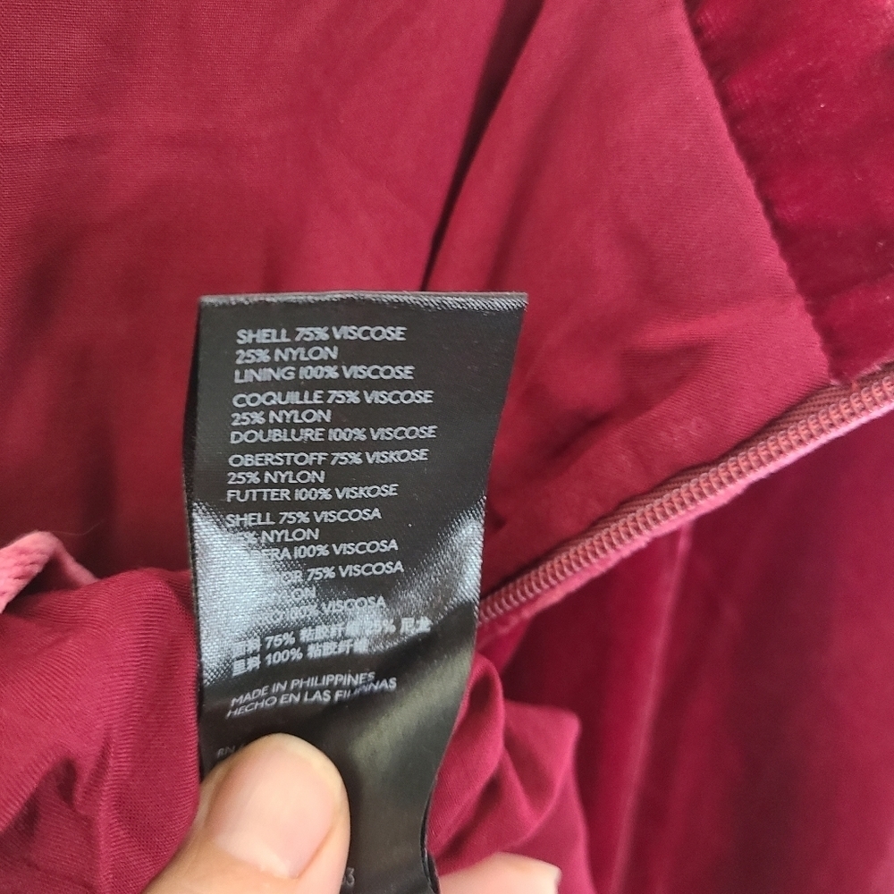 NEW Anthropologie Montie velvet mini skirt raspberry Women's 6 Holiday‎ - Picture 6 of 9